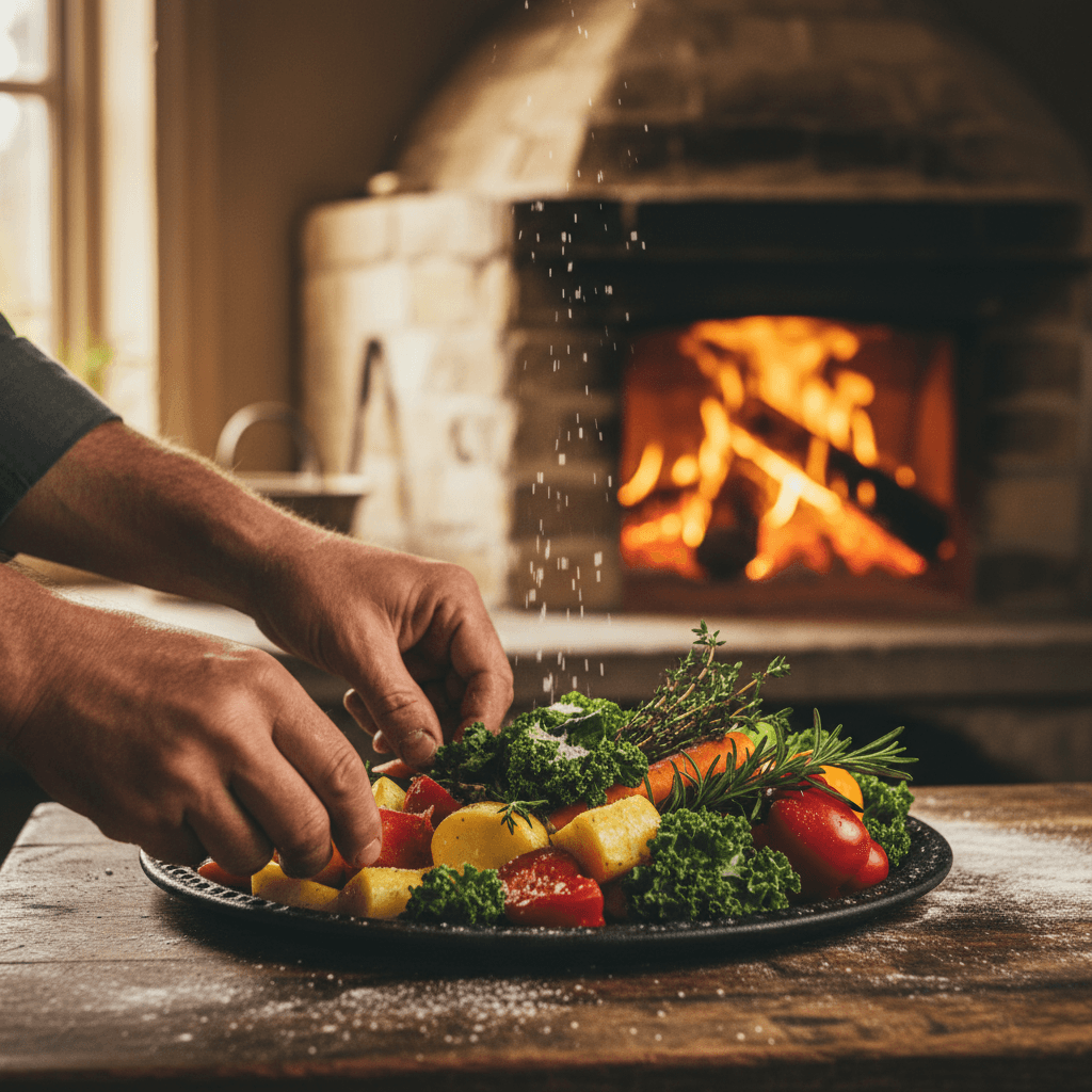 Roasted seasonal vegetables with herbs