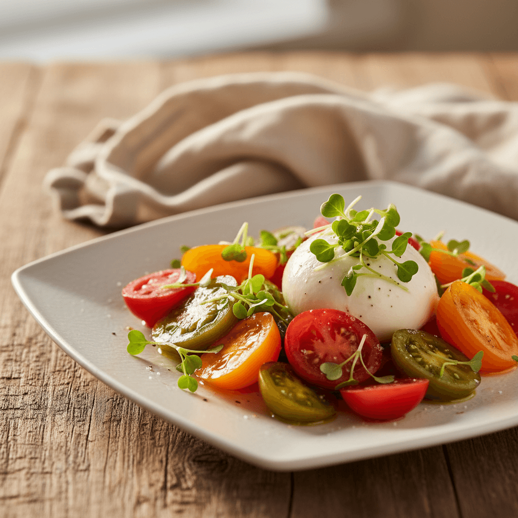 Caprese salad with mozzarella and basil